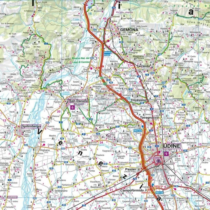 Friuli-Wenecja Julijska / Friaul - Julisch Venetien, Udine, Triest, Wenecja. Mapa samochodowo-turystyczna wydawnictwa Freytag Berndt. Fragment