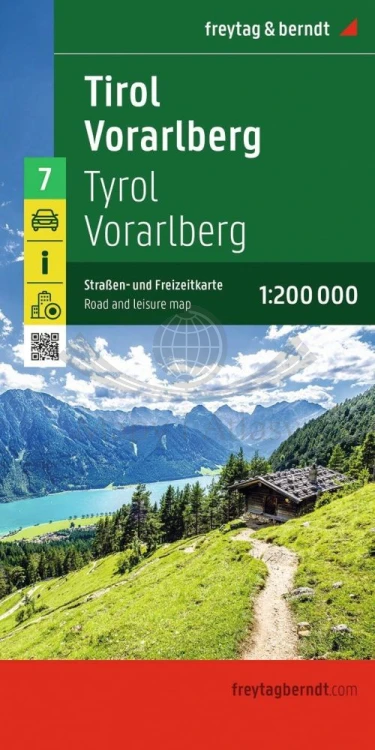 Tyrol, Vorarlberg. Mapa samochodowo-turystyczna wydawnictwa Freytag Berndt. Okładka