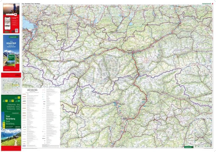 Tyrol, Vorarlberg. Mapa samochodowo-turystyczna wydawnictwa Freytag Berndt. Pierwsza strona