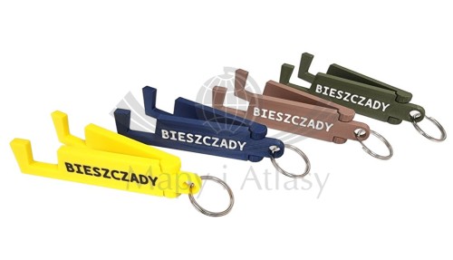 Bieszczady. Składana podstawka pod telefon, brelok