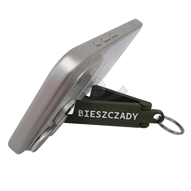 Bieszczady. Składana podstawka pod telefon, brelok