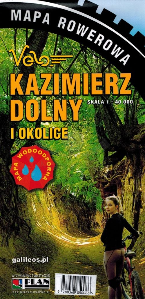 Kazimierz Dolny i okolice 1:40 000. Laminowana mapa rowerowa Velo. Galileos