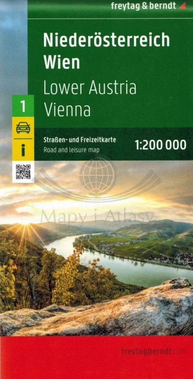 Dolna Austria. Wiedeń. Mapa samochodowo-turystyczna wydawnictwa Freytag Berndt. Okładka