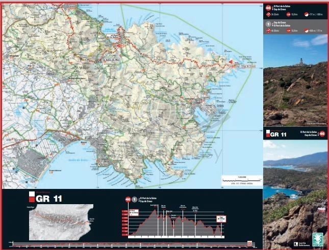 Pireneje: Senda Pirenaica 1: 50 000 0. Mapa turystyczna GR 11 wydawnictwa Editorial Alpina. Fragment 1