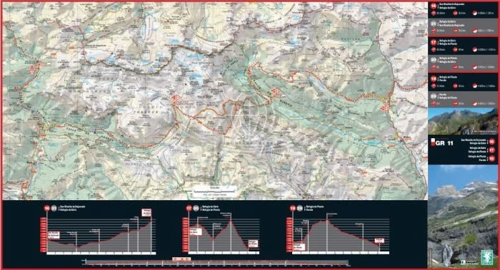 Pireneje: Senda Pirenaica 1: 50 000 0. Mapa turystyczna GR 11 wydawnictwa Editorial Alpina. Fragment 2