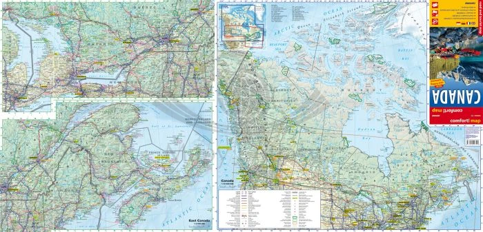Kanada / Canada. Laminowana mapa samochodowo-turystyczna wydawnictwa ExpressMap. Pierwsza strona