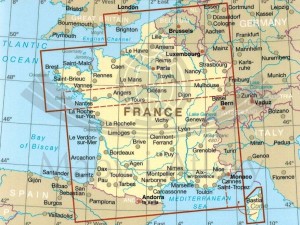 Francja 1:1 000 000. Wodoodporna mapa samochodowo-turystyczna wydawnictwa Reise Know-How. Zasięg