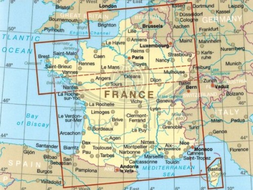 Francja 1:1 000 000. Wodoodporna mapa samochodowo-turystyczna wydawnictwa Reise Know-How. Zasięg