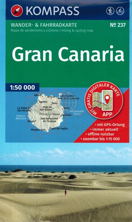 Gran Canaria. Mapa turystyczna 237 wydawnictwa Kompass. Okładka