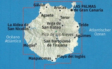 Gran Canaria. Mapa turystyczna 237 wydawnictwa Kompass. Zasięg