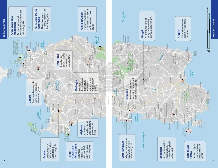 Sardynia / Sardinia. Przewodnik wydawnictwa Lonely Planet. Przykładowe strony 1
