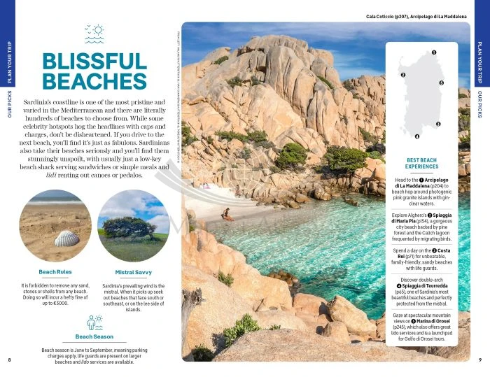 Sardynia / Sardinia. Przewodnik wydawnictwa Lonely Planet. Przykładowe strony 2