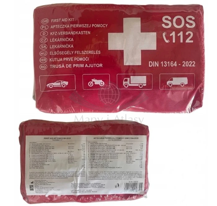 Apteczka samochodowa DIN 13164. Pierwsza pomoc. SENA