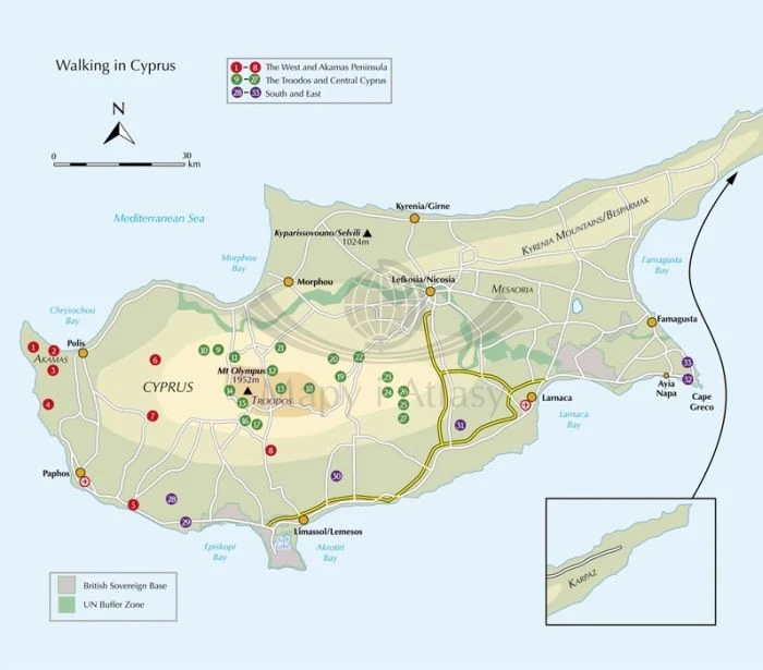 Cypr / Walking in Cyprus. Przewodnik wydawnictwa Cicerone. Fragment 1