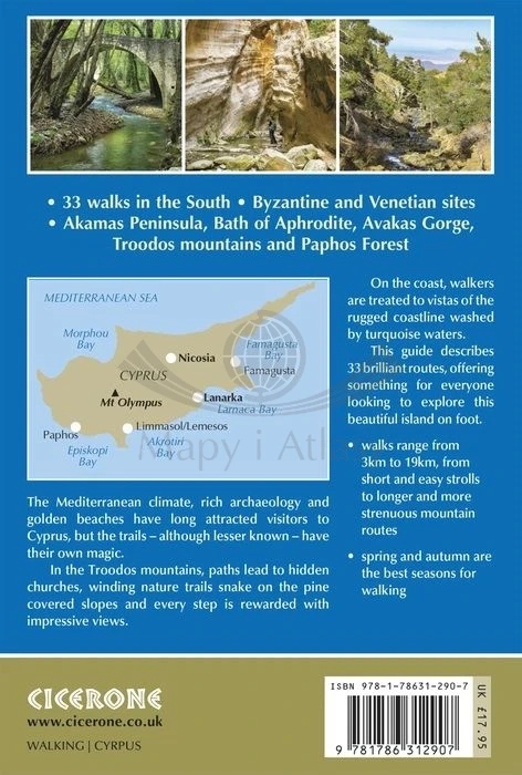 Cypr / Walking in Cyprus. Przewodnik wydawnictwa Cicerone. Okładka - tył