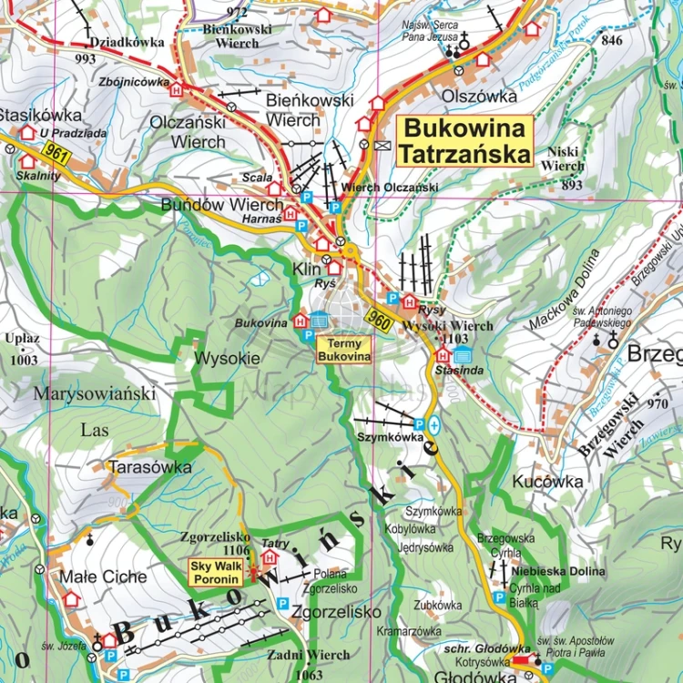 Tatry Polskie i Słowackie 1:35 000. Mapa turystyczna w wersji do wpinania. Fragment 5