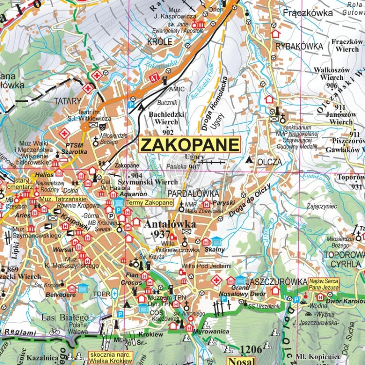 Tatry Polskie i Słowackie 1:35 000. Mapa turystyczna w wersji do wpinania. Fragment 6