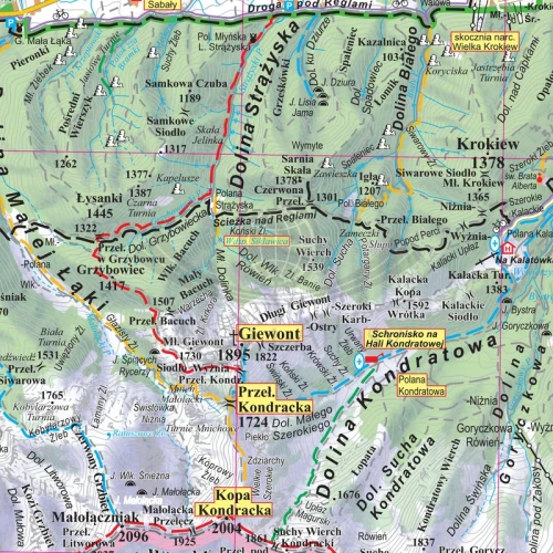 Tatry Polskie i Słowackie. Mapa turystyczna w wersji magnetycznej. Fragment 1