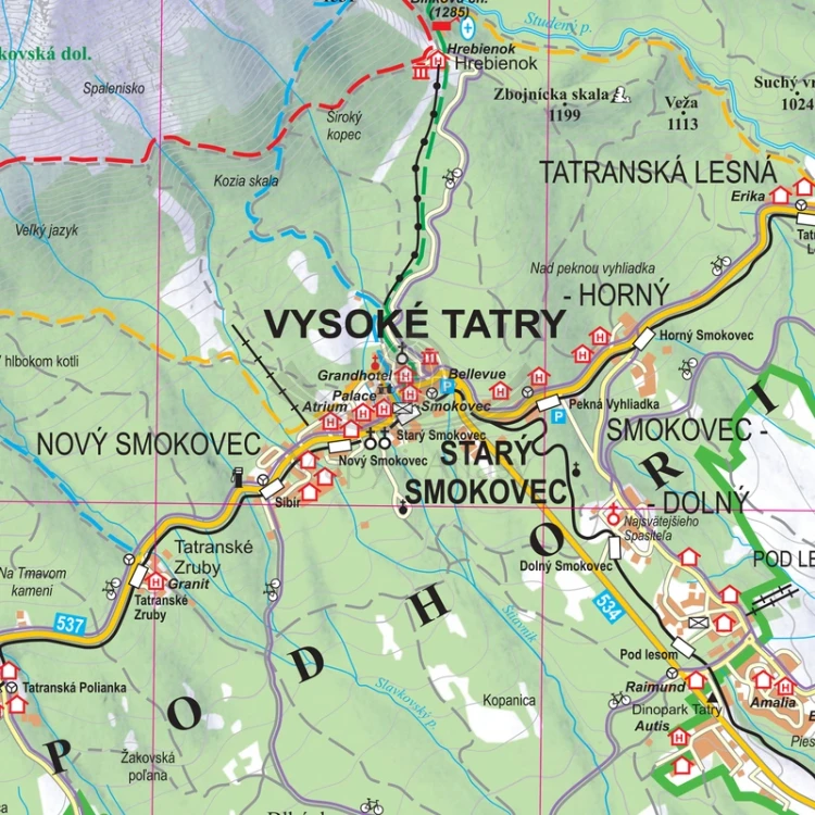 Tatry Polskie i Słowackie. Mapa turystyczna w wersji magnetycznej. Fragment 4