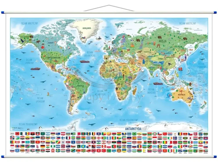 Świat Małego Podróżnika MIDI. Mapa ścienna dla dzieci