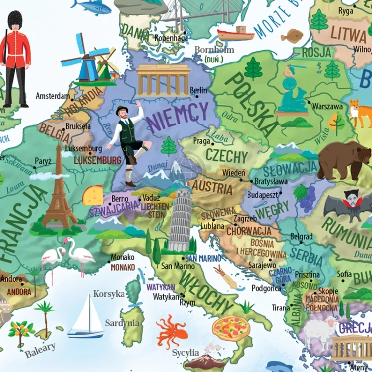 Świat Małego Podróżnika MIDI. Mapa ścienna dla dzieci. Fragment 1