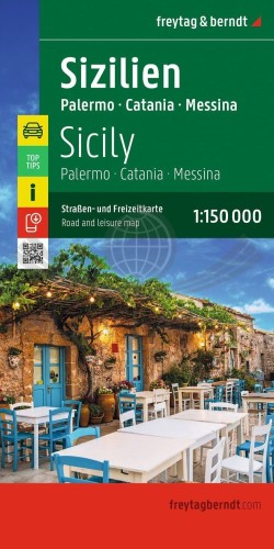 Sycylia, Palermo, Catania, Messina. Mapa samochodowo-turystyczna wydawnictwa Freytag Berndt. Okładka