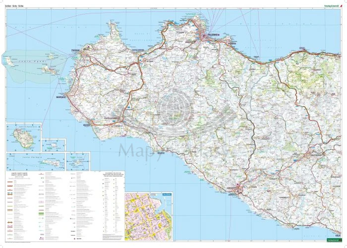 Sycylia, Palermo, Catania, Messina. Mapa samochodowo-turystyczna wydawnictwa Freytag Berndt. Pierwsza strona