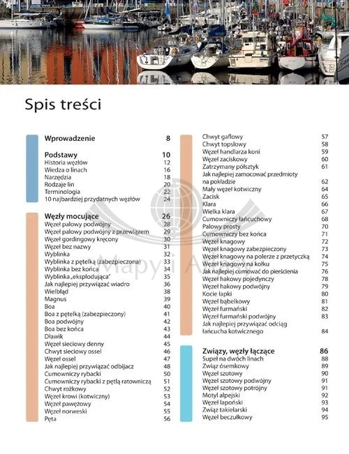 Biblia węzłów. Książki dla żeglarzy wydawnictwa Almapress. Spis treści 1