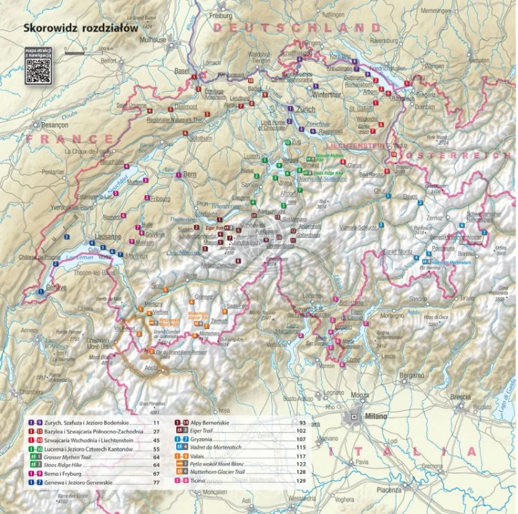 Szwajcaria. Przewodnik light + laminowana mapa. ExpressMap. Skorowidz rozdziałów