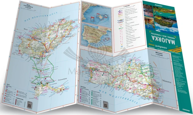 Majorka, Minorka, Ibiza, Formentera. Przewodnik light + laminowana mapa ExpressMap. Rozłożona mapa