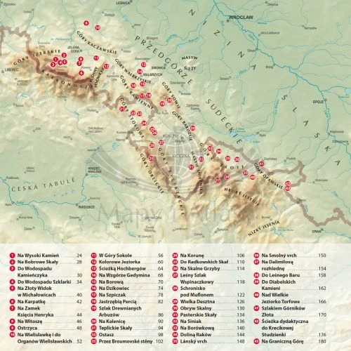 Sudeckie szlaki z dziećmi. Przewodnik. ExpressMap. Mapka