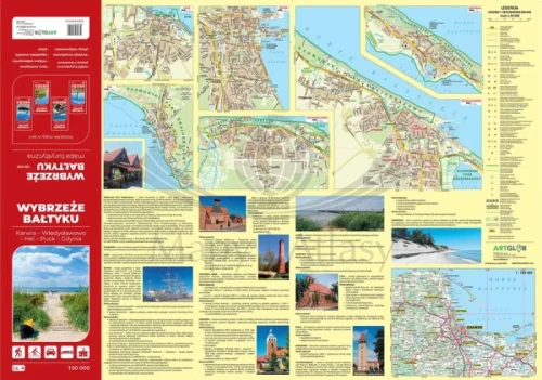 Wybrzeże Bałtyku. Karwia - Władysławowo - Hel - Puck -Gdynia. Mapa turystyczna wydawnictwa ArtGlob. Pierwsza strona