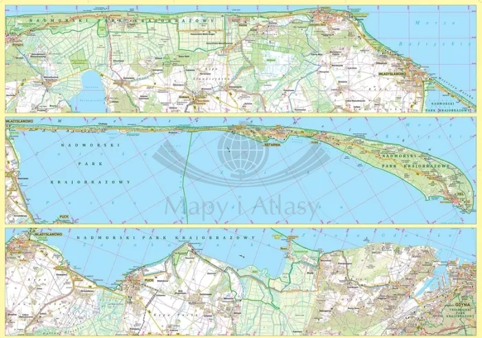 Wybrzeże Bałtyku. Karwia - Władysławowo - Hel - Puck -Gdynia. Mapa turystyczna wydawnictwa ArtGlob. Druga strona