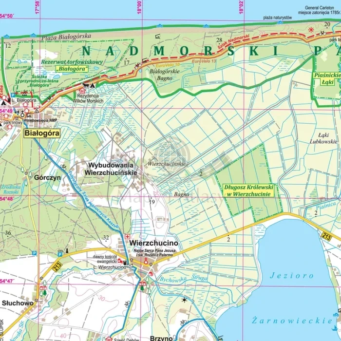 Wybrzeże Bałtyku. Karwia - Władysławowo - Hel - Puck -Gdynia. Mapa turystyczna wydawnictwa ArtGlob. Fragment 2
