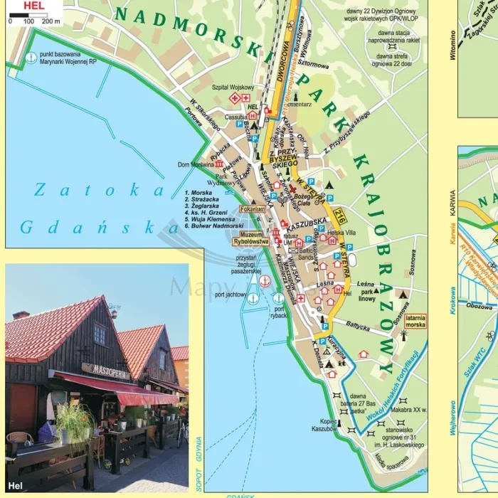 Wybrzeże Bałtyku. Karwia - Władysławowo - Hel - Puck -Gdynia. Mapa turystyczna wydawnictwa ArtGlob. Fragment 3