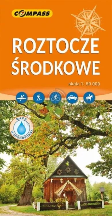 Roztocze Środkowe 1:50 000. Laminowana mapa turystyczna wydawnictwa Compass. Okładka