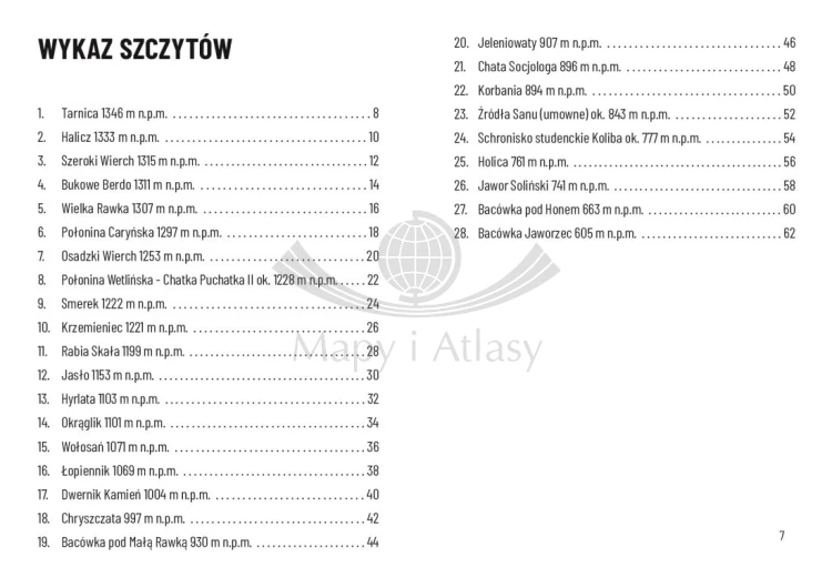 Książeczka "Moje Bieszczady" do zbierania pieczątek i notatnik. Spis miejsc