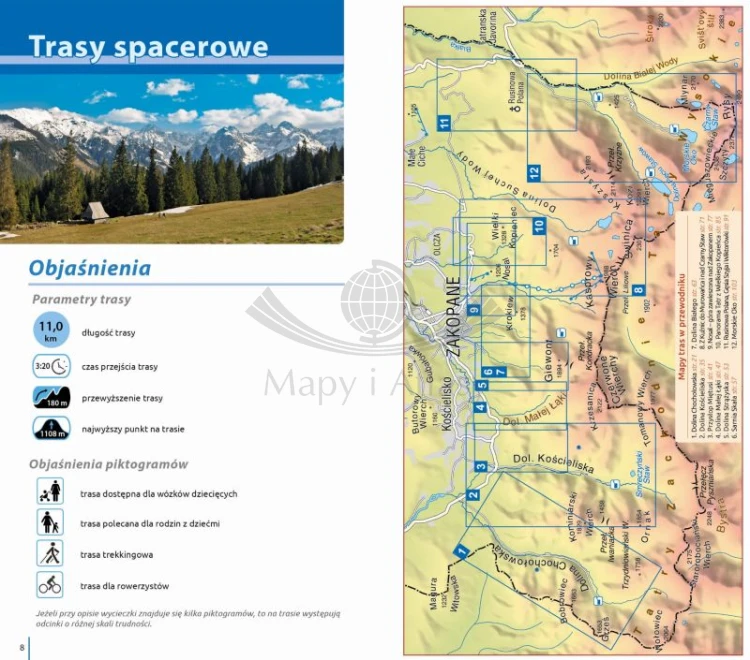 Tatry Polskie. Trasy spacerowe. Przewodnik wydawnictwa Compass. Przykładowe strony
