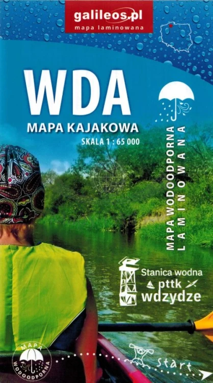 Wda. Laminowana mapa kajakowa 1:65 000. Wyd.2026. Galileos. Okładka