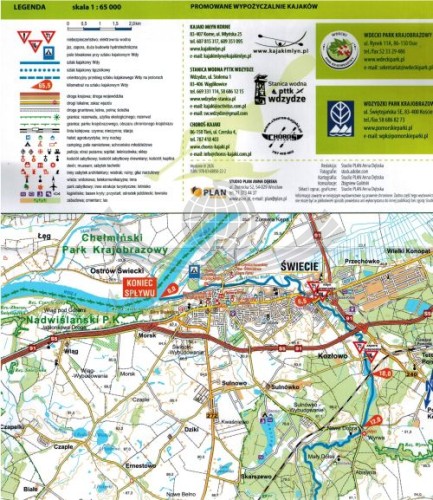 Wda. Laminowana mapa kajakowa 1:65 000. Wyd.2026. Galileos. Legenda