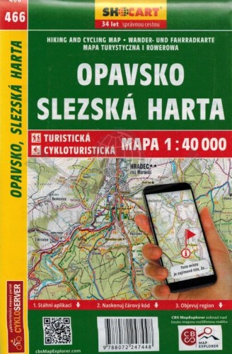 Opawa / Opavsko, Slezska Harta. Mapa turystyczna 466. Shocart. Okładka