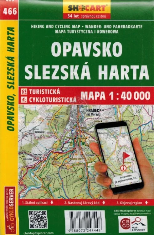 Opawa / Opavsko, Slezska Harta. Mapa turystyczna 466. Shocart. Okładka