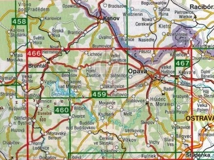Opawa / Opavsko, Slezska Harta. Mapa turystyczna 466. Shocart. Mapka