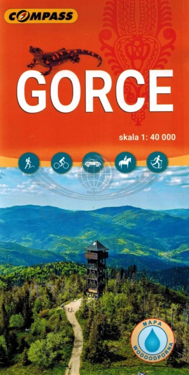 Gorce 1:40 000. Laminowana mapa turystyczna wydawnictwa Compass. Okładka