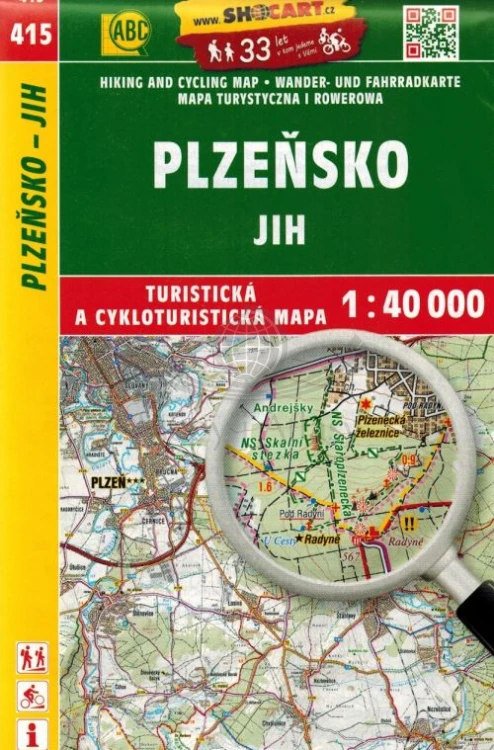 Pilzno i okolice, część południowa / Plzensko - Jih. Mapa turystyczna 415. Shocart. Okładka