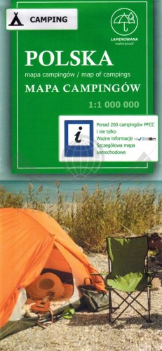 Polska 1:1 000 000. Mapa samochodowa campingów wydawnictwa Europilot. Okładka