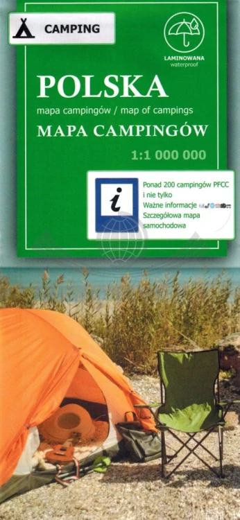 Polska 1:1 000 000. Mapa samochodowa campingów wydawnictwa Europilot. Okładka