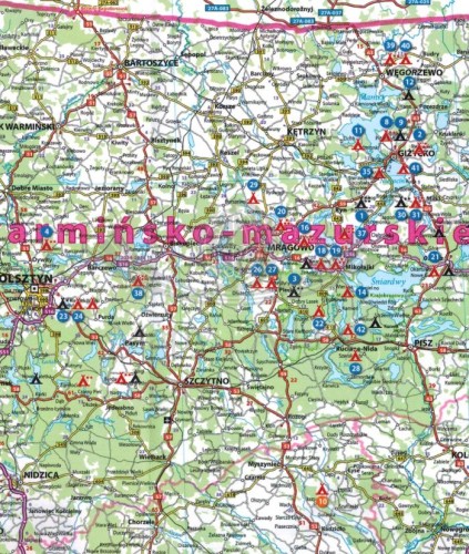 Polska 1:1 000 000. Mapa samochodowa campingów wydawnictwa Europilot. Fragment