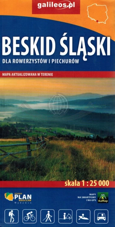 Beskid Śląski 1:25 000. Mapa turystyczna wydawnictwa Galileos. Okładka