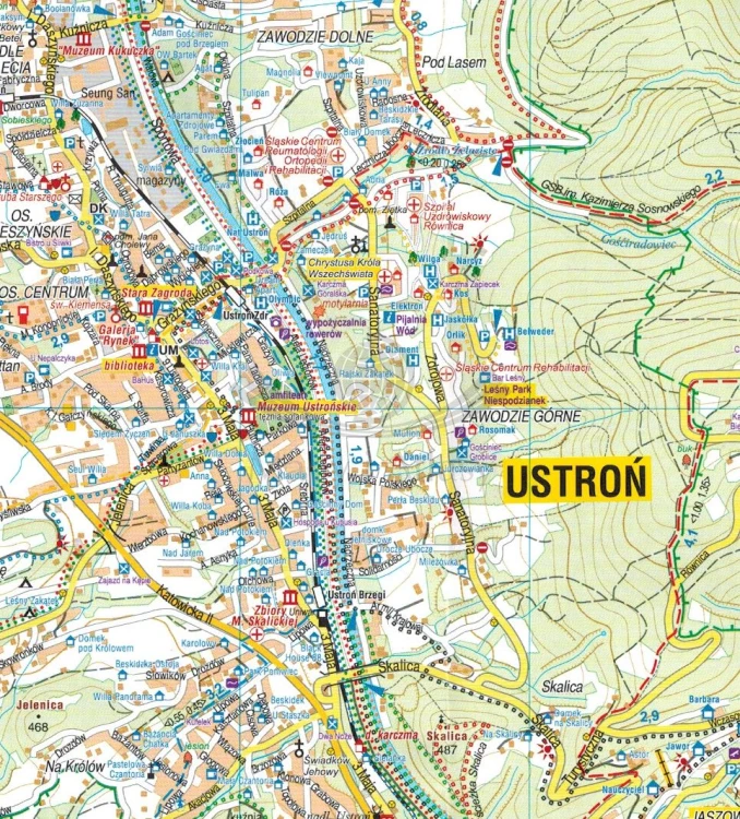 Beskid Śląski 1:25 000. Mapa turystyczna wydawnictwa Galileos. Fragment 1